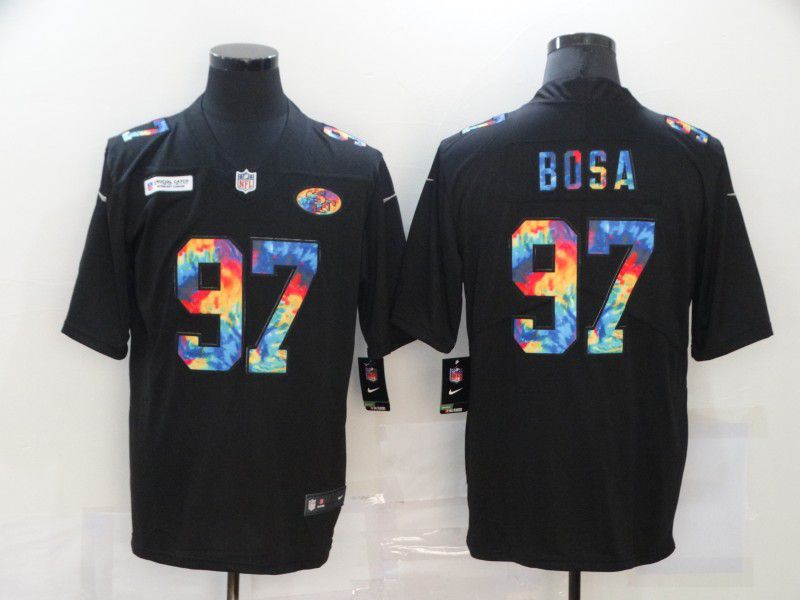 Men San Francisco 49ers #97 Bosa Rainbow Edition black 2020 Nike NFL Jerseys->san francisco 49ers->NFL Jersey